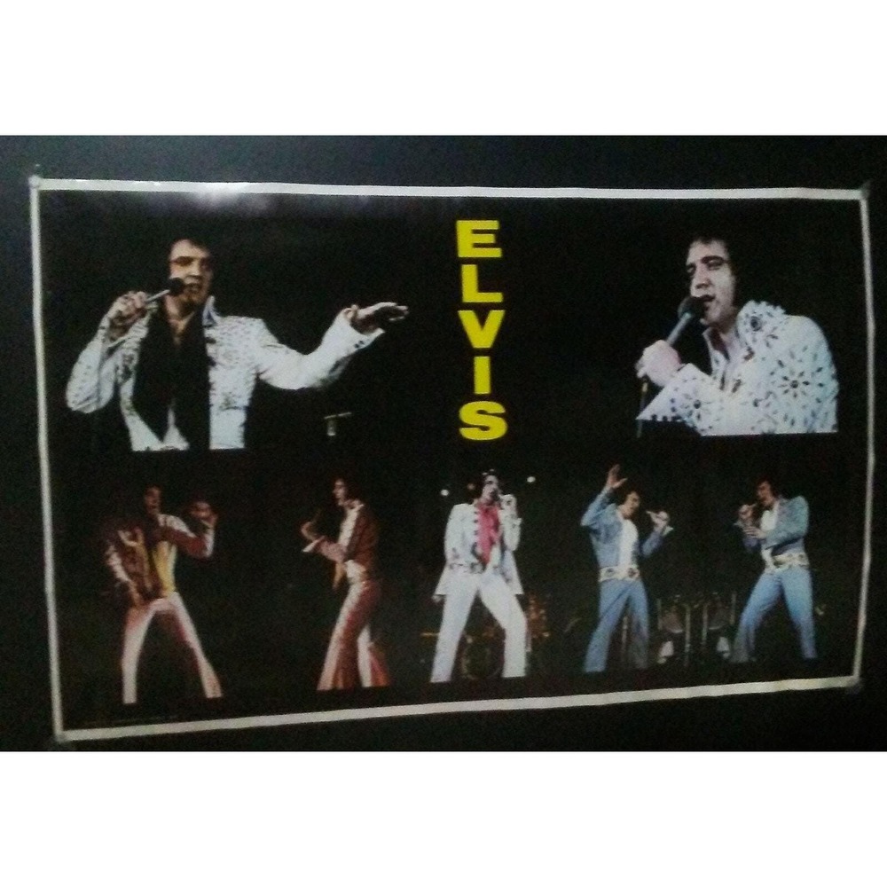 Elvis Presley Poster Vintage 1977 Live Concert Rock Music Wall Art 34x21.5 Retro